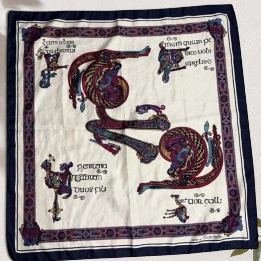 70s Vintage Book of Kells Celtic Scarf | Texture | Irish